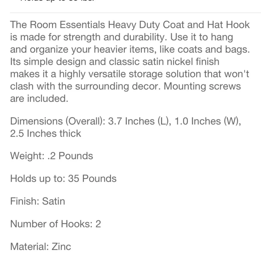 NWT Room Essentials Nickel Hooks